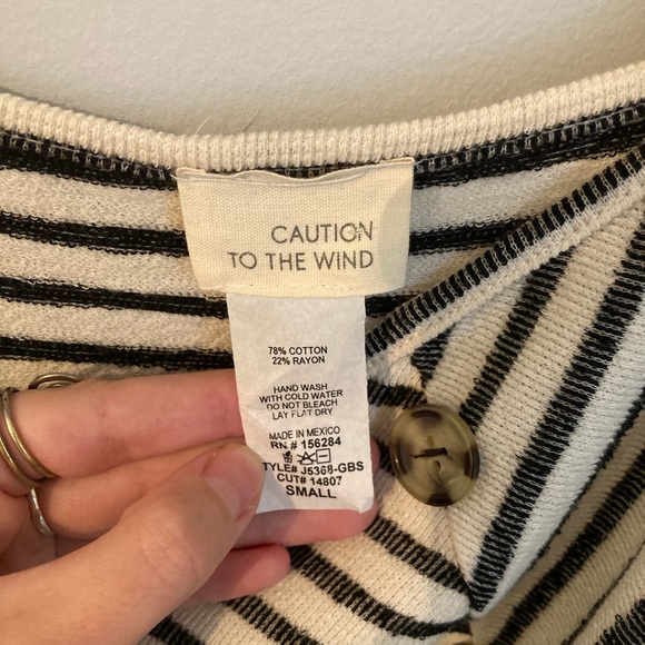 Caution to the Wind Black&White Striped Midi Dress - Picture 3 of 7